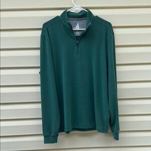johnnie-O Green Zip Up Sweater Soft Knit Casual